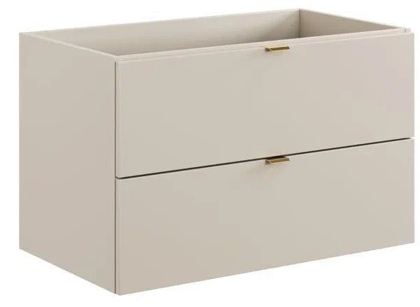 mobile bagno moderno beige opaco a due cassetti