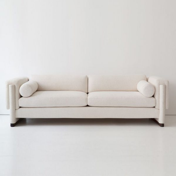 divano 3 posti minimal – tessuto écru, stile contemporaneo