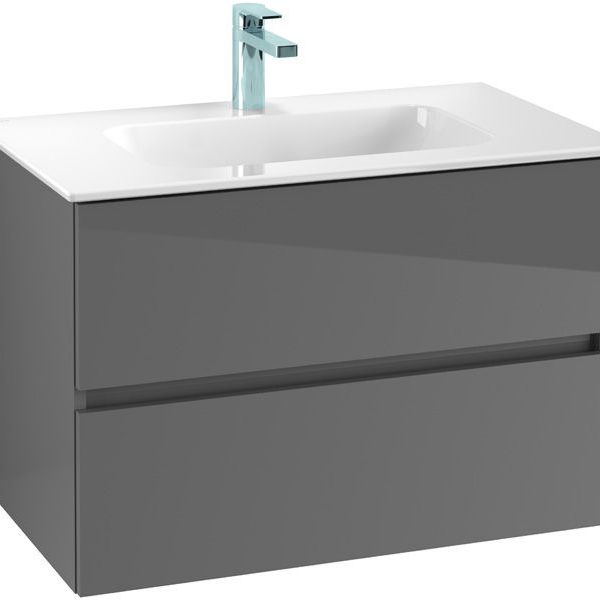 Mobile bagno moderno grigio antracite con lavabo integrato