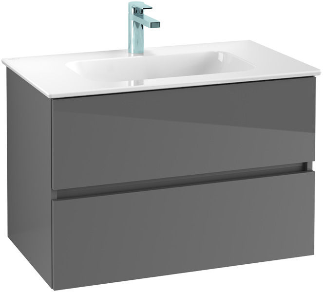 Mobile bagno moderno grigio antracite con lavabo integrato