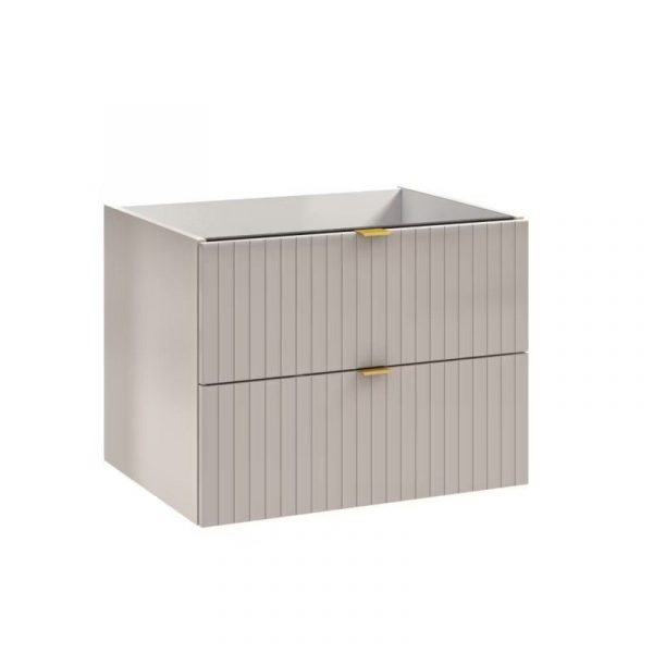 mobile bagno di design con frontali cannettati – colore taupe