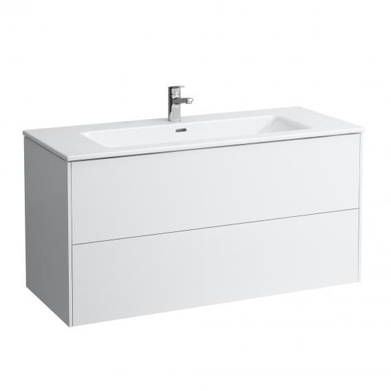 mobile bagno sospeso bianco minimal con lavabo integrato