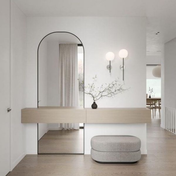 specchio ad arco minimal per ingresso o soggiorno